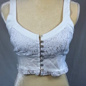 Imitatively Free People Front Button Crop Top Sz Small